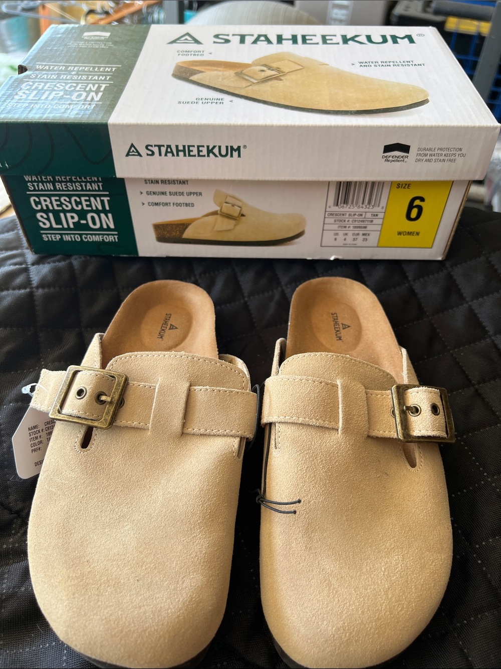 Staheekum Women's Crescent Slip-On Flats in Tan - Size 6 new w/box suede upper